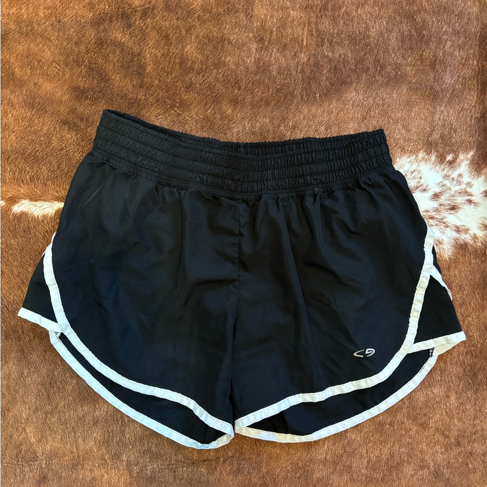 Champion Black Athletic Shorts with White Trim